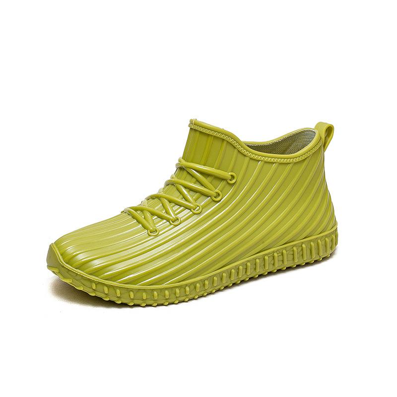 Rain shoes men's short non-slip and wear-resistant rubber shoes new fashion outdoor fishing water shoes kitchen car wash velvet rain boots