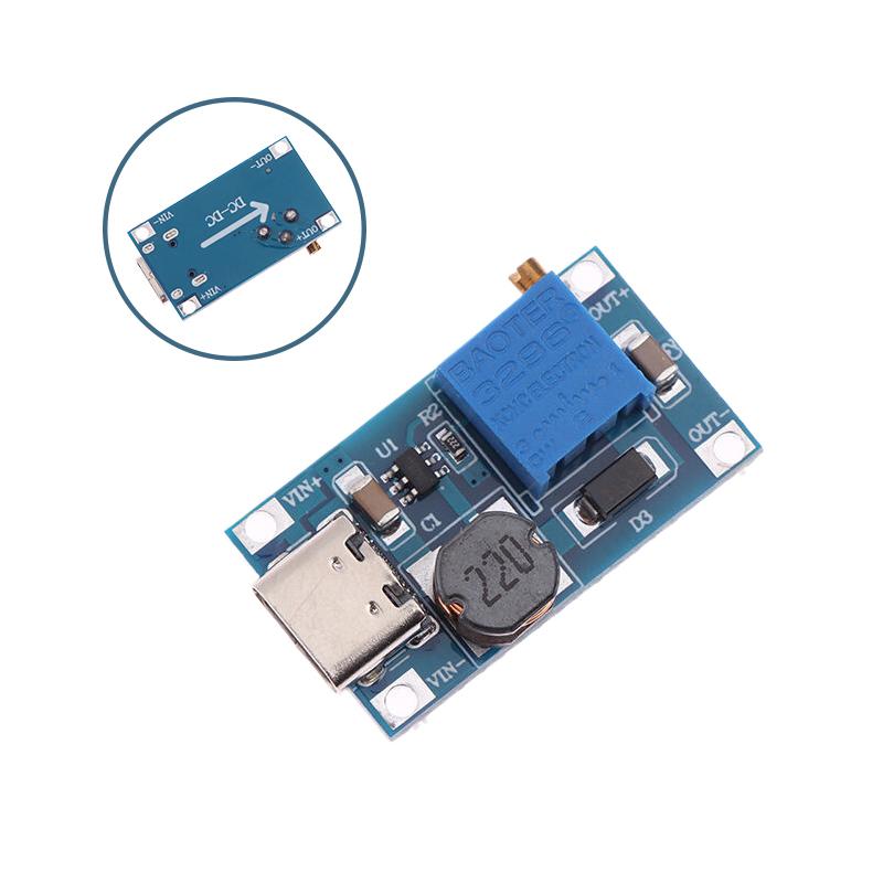 

1Pc Dc To Dc Step Up Converter Boost Converter Power Module Mt3608 Mico Type-C Interface Supply Module Dc Voltage Regulator Type-C