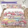 Cute Pink Melody Cartoon Bedding Without Core 1 Duvet Cover 2 Pillowcase Without Core Soft And Comfortable Bedding Set