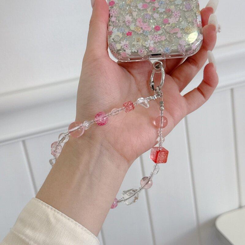 Light Luxury High-End Crystal Bead Mobile Phone Chain,Lnstagram Style Women's Pearl Wrist Bag Decoration,Keychain Hanging chain