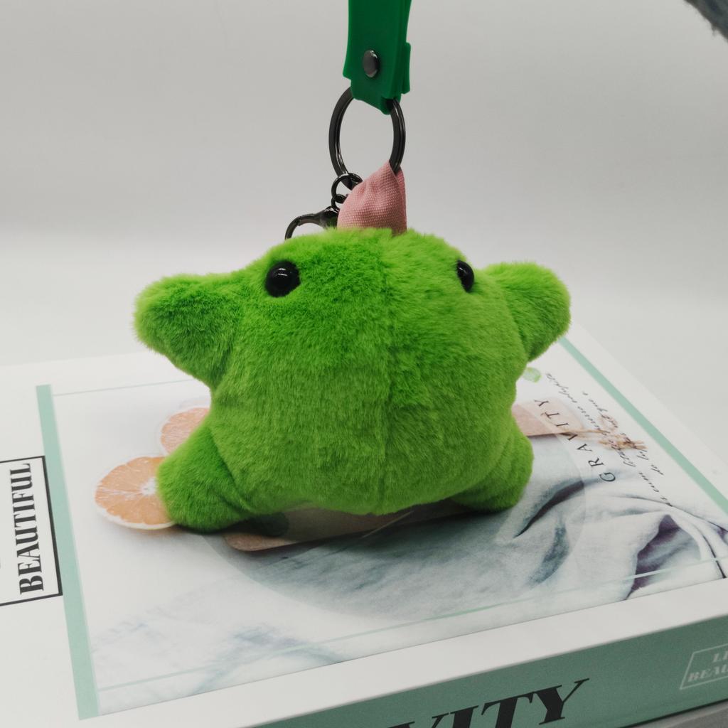Cute Green Frog Plush Keychain Kawaii Bag Charm Soft Stuffed Animal Pendant Creative Holiday Gift for Family and Friends