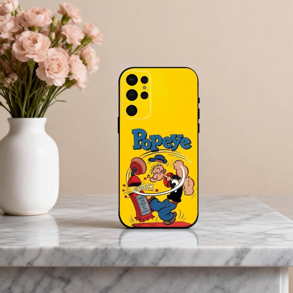 C-Cartoon C-Character P-Popeye-E  Phone Case For Samsung S25,S24,S21,S22,S23,S30,Ultra,S20,Plus,Others Soft Black Cover