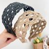 Elegant Woven Headband Wide Side Raffia Hairband Versatile Wide Brim Hairband  Holiday Style