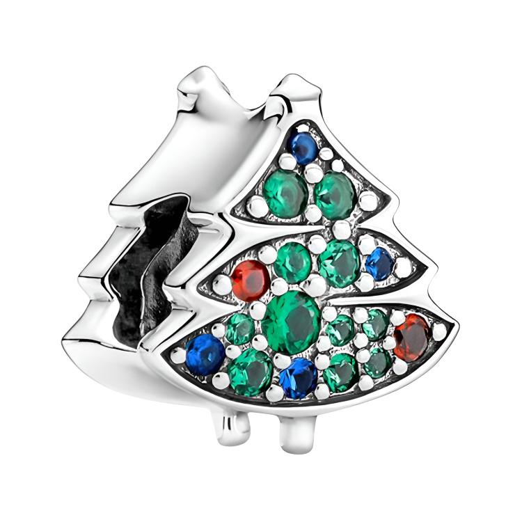 Pandora Moments Christmas Tree Magic 925 Silver Charm Women Charm 790018C01 Box,F,Silver
