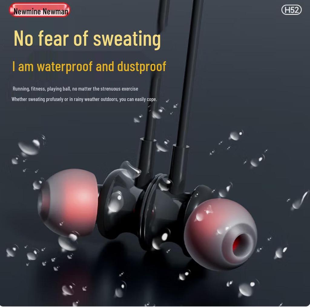 Newman H52 Neckband Sport Bluetooth Earphones, Wireless In-Ear, Bluetooth 6.0, 56-Hour Battery Life