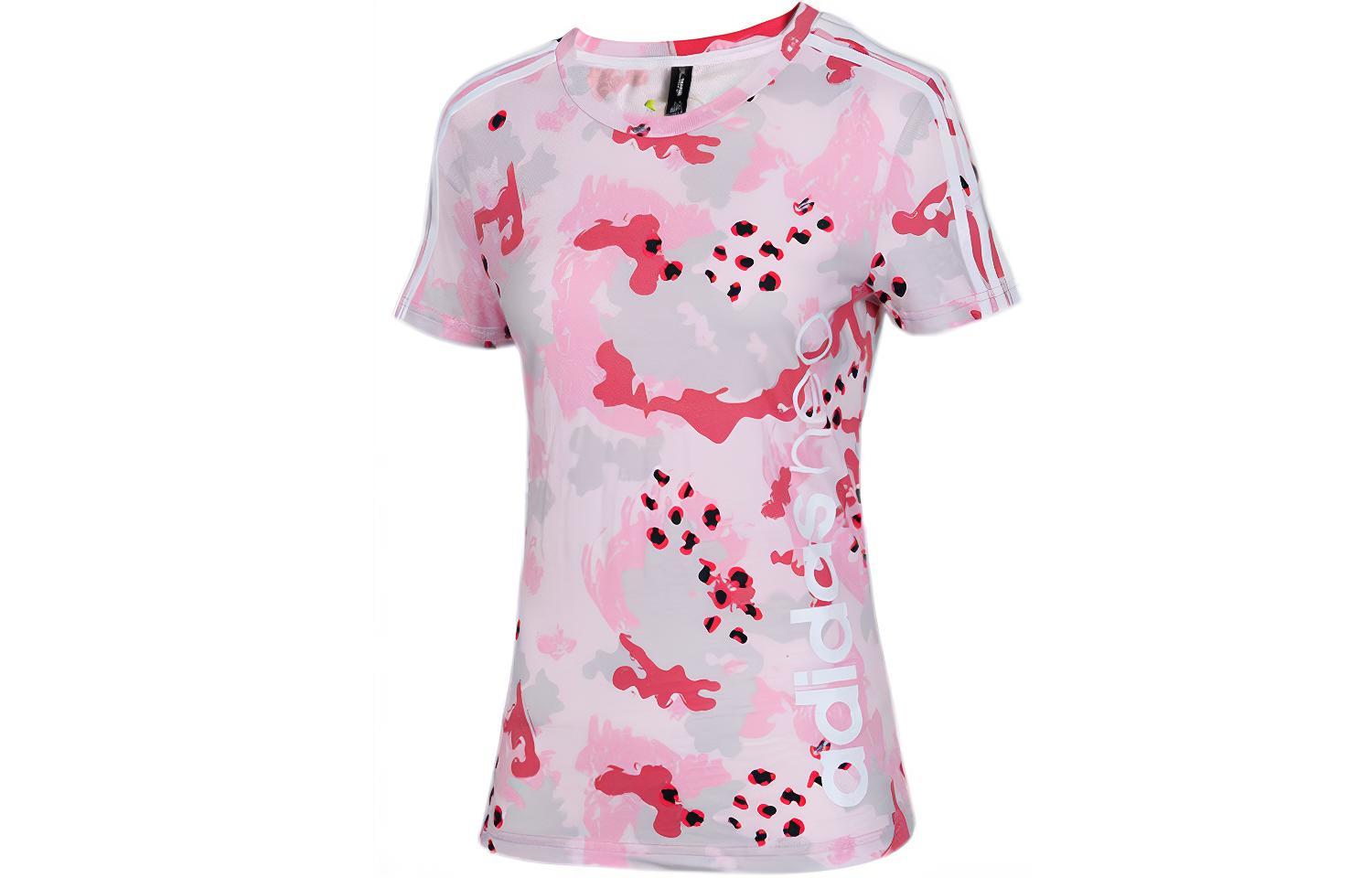 Adidas Neo T Shirts Women s Pink Crew Neck Moderate Straight Fit DZ7614 M