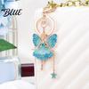 Butterfly Wings Fairy Keychain Flower Rhinestone Charm Cute Dazzling Sparkly