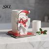 Christmas Gift for Kitchen Paper Towel Holder, Funny Snowman Elf Santa Claus Tissue Decorative Holiday Storage Stand Dispenser, Wooden Standing