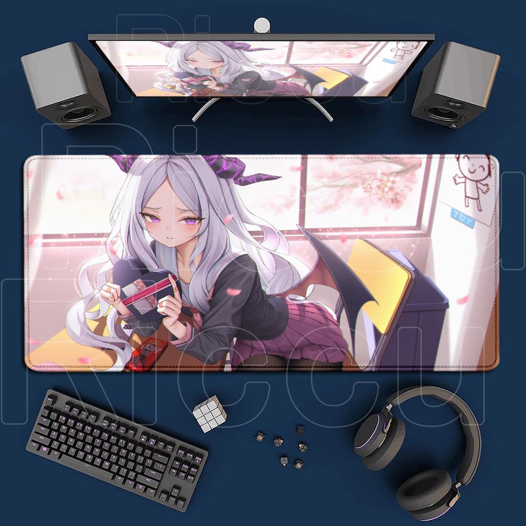 Game Blue Archive Kawaii Sorasaki Hina Mousepad Non-slip Computer Keyboard Mat Large PC Rubber Accessories Office Cabinet Carpet
