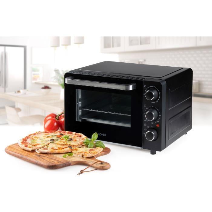 DOMO DO807GO mini elektrisk ovn - 20 L - svart - over- og undervarme - 120 min timer - 1300W
