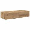 Wall Mounted Shelf with Drawers Artisan Oak Finish 80 x 33 x 17 cm Engineered Wood