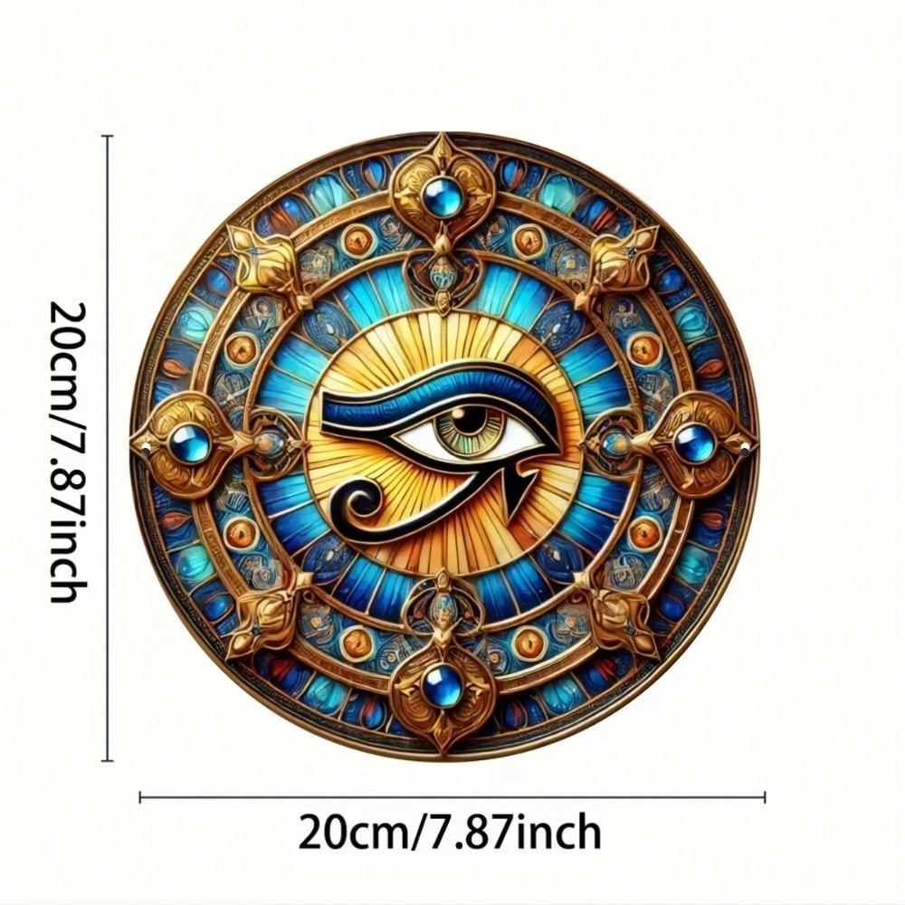 Eye Of Horus Round Iron Wall Art 7.8 Inch Decorative Home Hanging Religious Gift