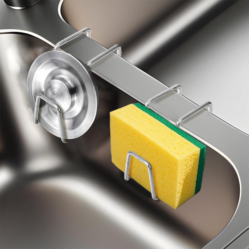 

2 Pack Sponge Holder For Kitchen Sink - Movable Hanging Sponge Caddy Organizer срібний