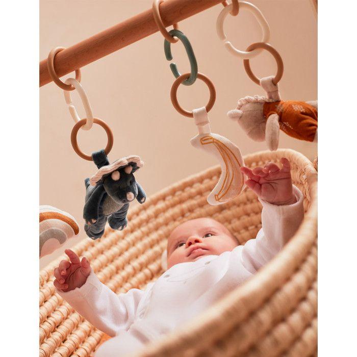 Jouets pour Arche d'éveil - NOUKIE'S - Tiga &amp; Stegi - Multicolore - Papier froissé, pouêt et hochet