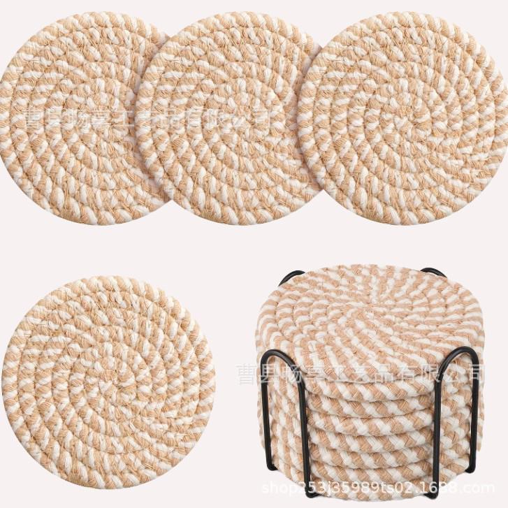 Nordic Cotton Rope Woven Placemat: Round Heat-Resistant Insulation Pad for Kitchen or Dining Table