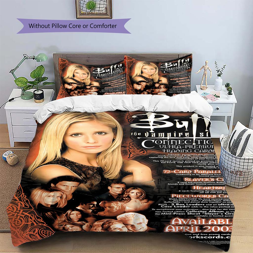 Buffy the Vampire Slayer Pattern Bedding Home Decoration Birthday Gift (1 * duvet cover + 2 * pillowcase, without core)