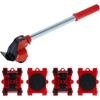 5Pcs/Set Furniture Lifter Mover Roller with Wheel Bar Moving Device Lifting Helper Furniture Heavy Duty Moving Transport Tool