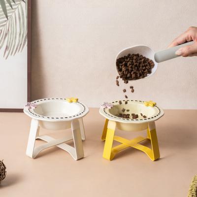 Ceramic Feeding Bowl for Dogs & Cats, Whisker Friendly Kitten Food Water Dish, Wide Shallow Pet Feeder Plate for Dry Wet Food