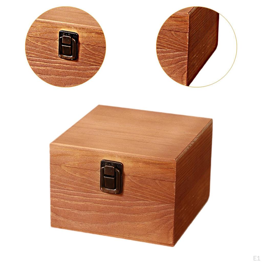 Wooden Box Bridesmaid Favor with Clasp Candy Case DIY Hinged Decorative Rustic Unfinished