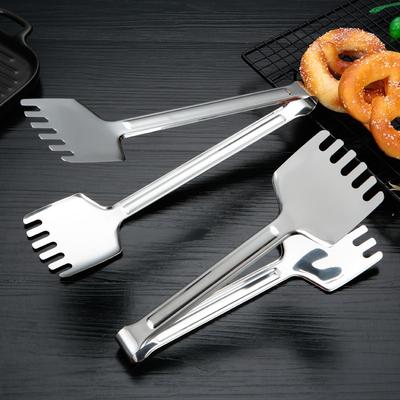 Stainless Steel Food Tongs Frying Spatula Drain Oil Clips Meat Salad Bread Barbecue Clamp Kitchen Cooking Accessories