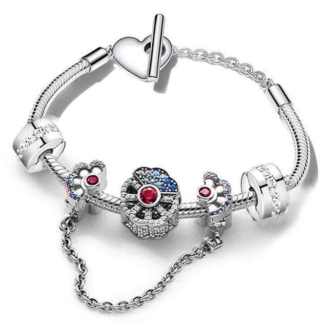 Love You Forever Beads Charm Bracelets Elegant Silver Color Snake Chain Bracelets For Women Lover Jewelry Gift Special Offer