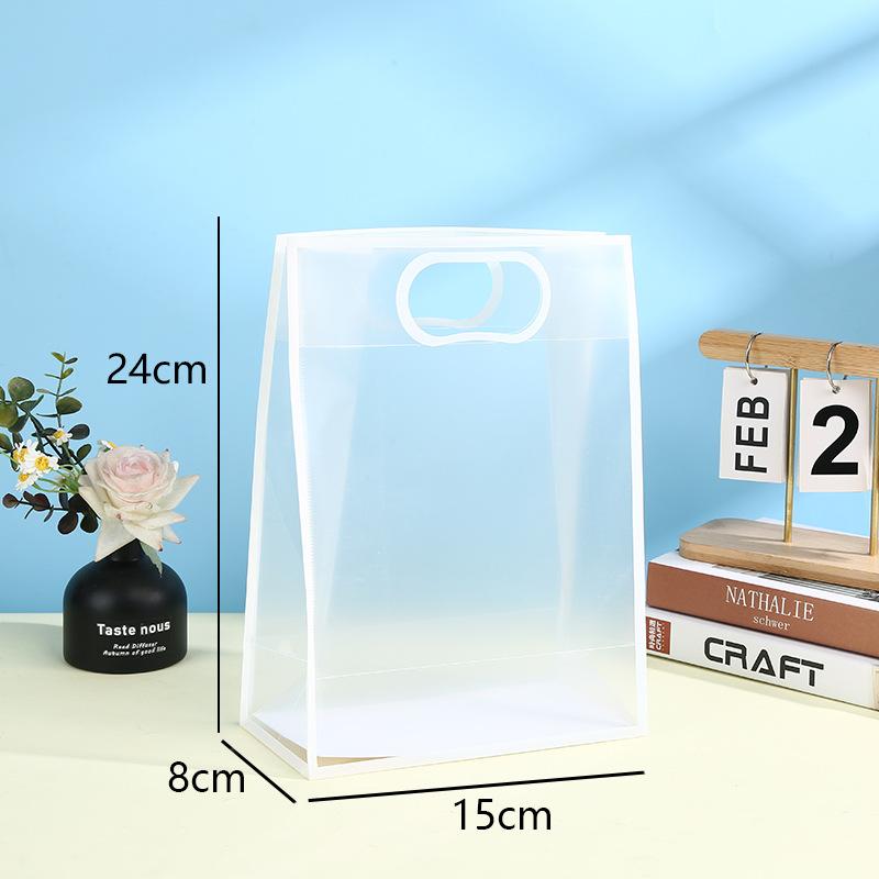 Transparent Plastic Gift Bag with Handle Reusable PP Material Packaging Bag Suitable for Weddings Valentine's Day Birthday Parties Business Occasions