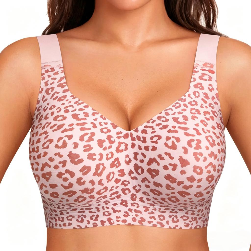 Womens Plus Size Seamless Wireless Bra With Removable Pads For Large Breast