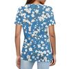 Women's T Shirt Print Button Short Sleeve Daily Weekend Fashion Basic V- Neck Regular Top