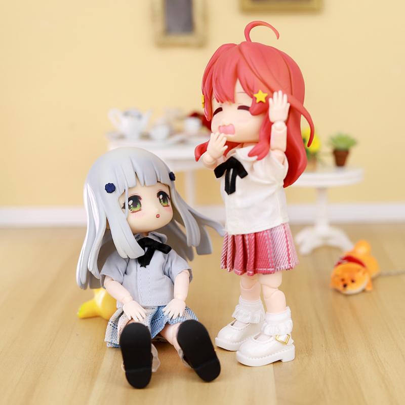 OB11 Doll Uniform Tie Shirt JK Striped Skirt Clothes School uniform, Student Set, JK Uniform, 12 points, BJD Clothing 1/12