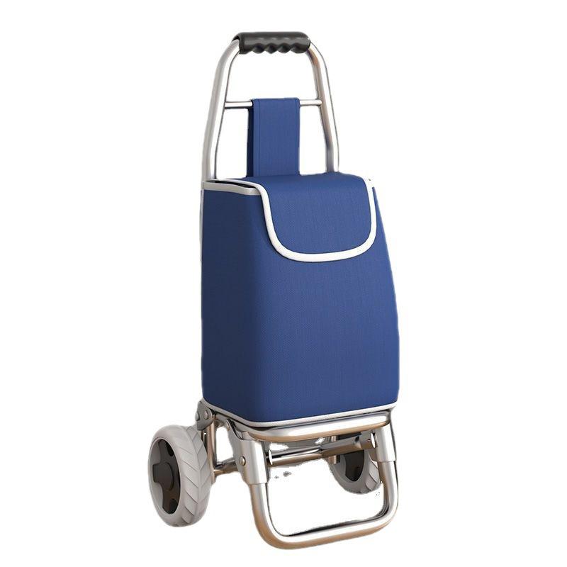 Folding Stair Climbing Shopping Cart: Portable Luggage Trailer & Small Hand Truck for Elderly and Grocery Use