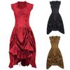 Foreign Trade Hot-Selling European and American Plus-Size Steampunk Gothic Victorian Era Ruffled Sleeveless Dress for Women