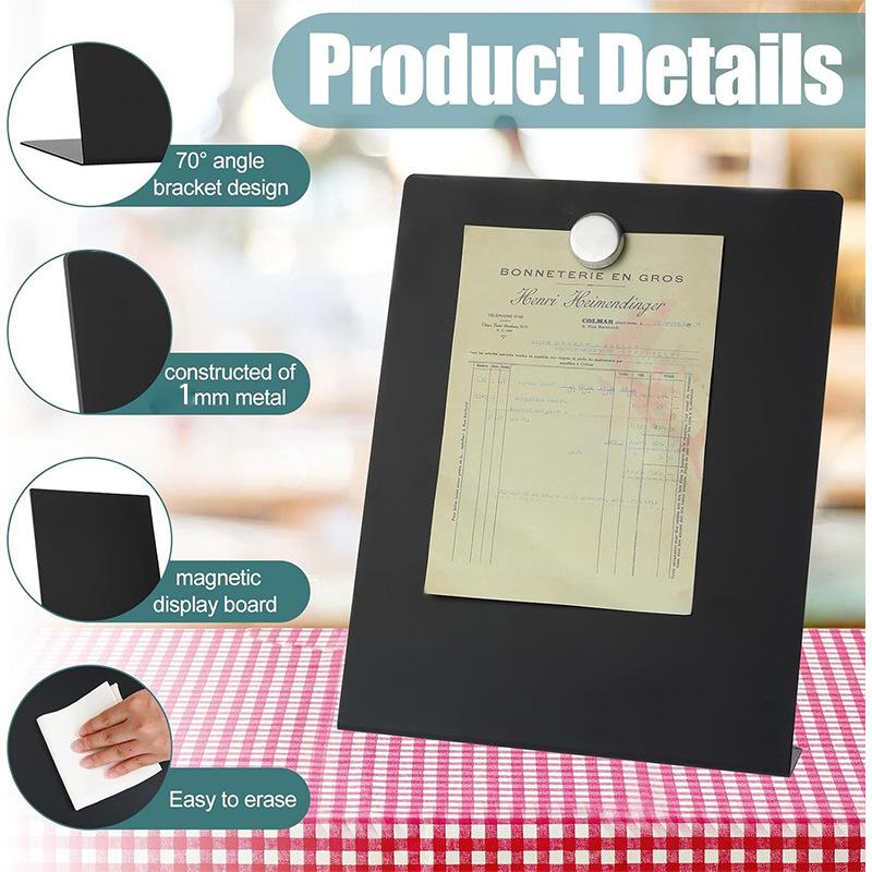 

Magnetic Display for Memo Display Board Metal Memo Board with Magnetic Surface for Home Use Desktop for Notes One Size чёрный