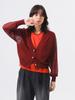 Beams Boy Long Sleeve Sheer Knit Wine Free Women's Back-to-Front Pullover,