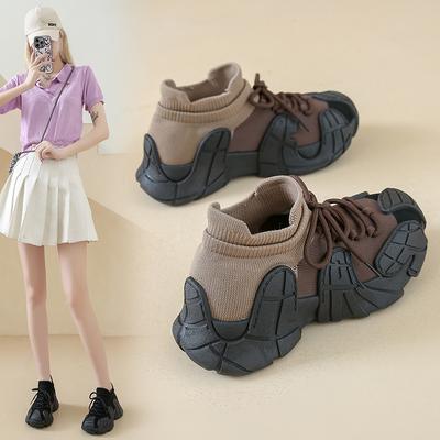 Octopus Fly-woven Sports Shoes Socks Shoes Women's Thick-soled Heightening Women's Shoes Summer Breathable Large-size Casual Shoes