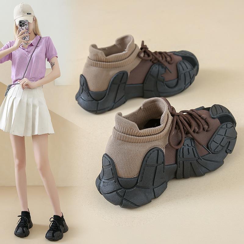 Octopus Fly-woven Sports Shoes Socks Shoes Women's Thick-soled Heightening Women's Shoes Summer Breathable Large-size Casual Shoes