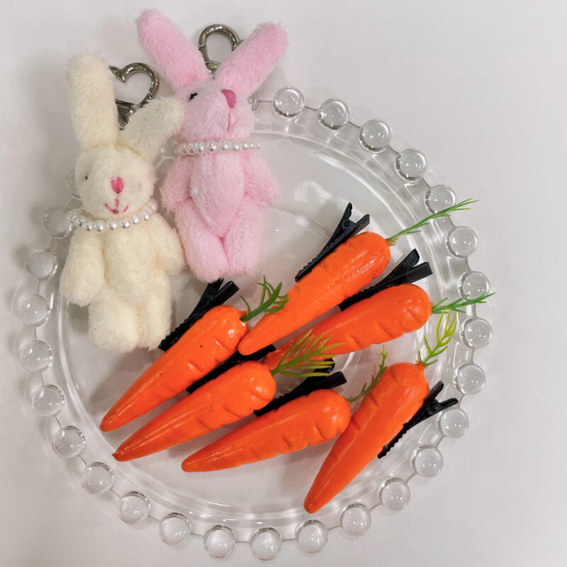Vegetable Carrot Hair Clip Y2K Kitsch Look Hairpin Photo Prop