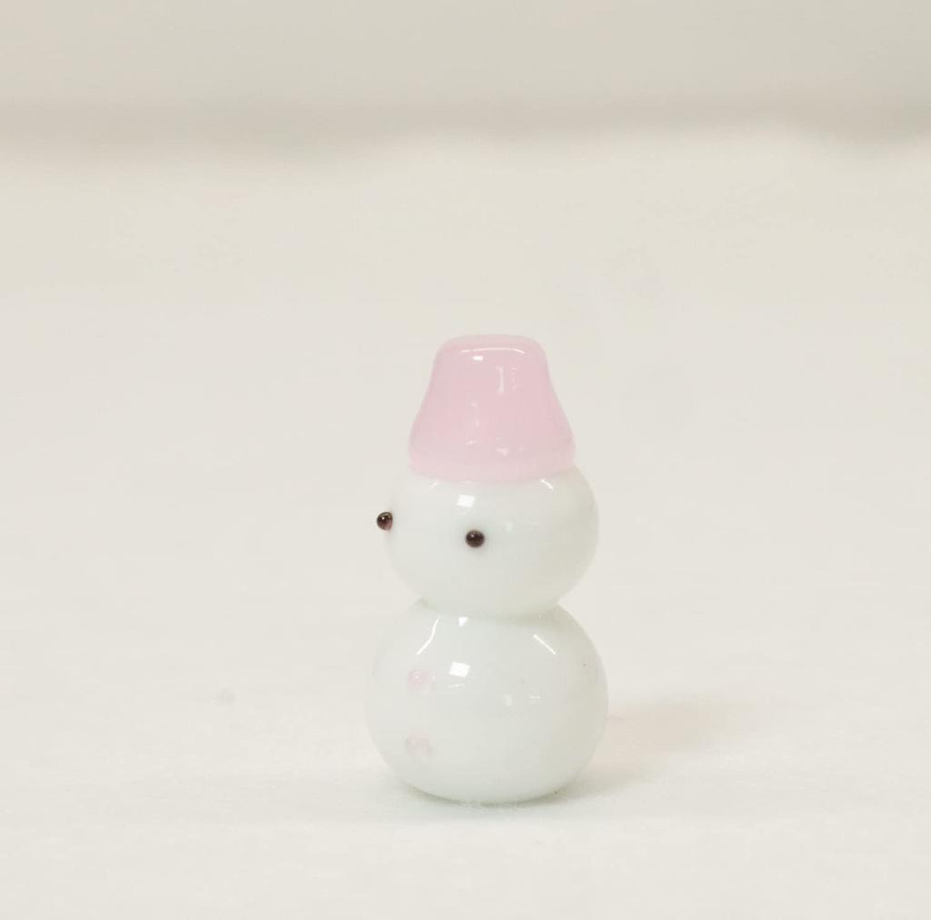 Castle Enterprise Cute Glass Craft Petit Series Snowman (Pink)