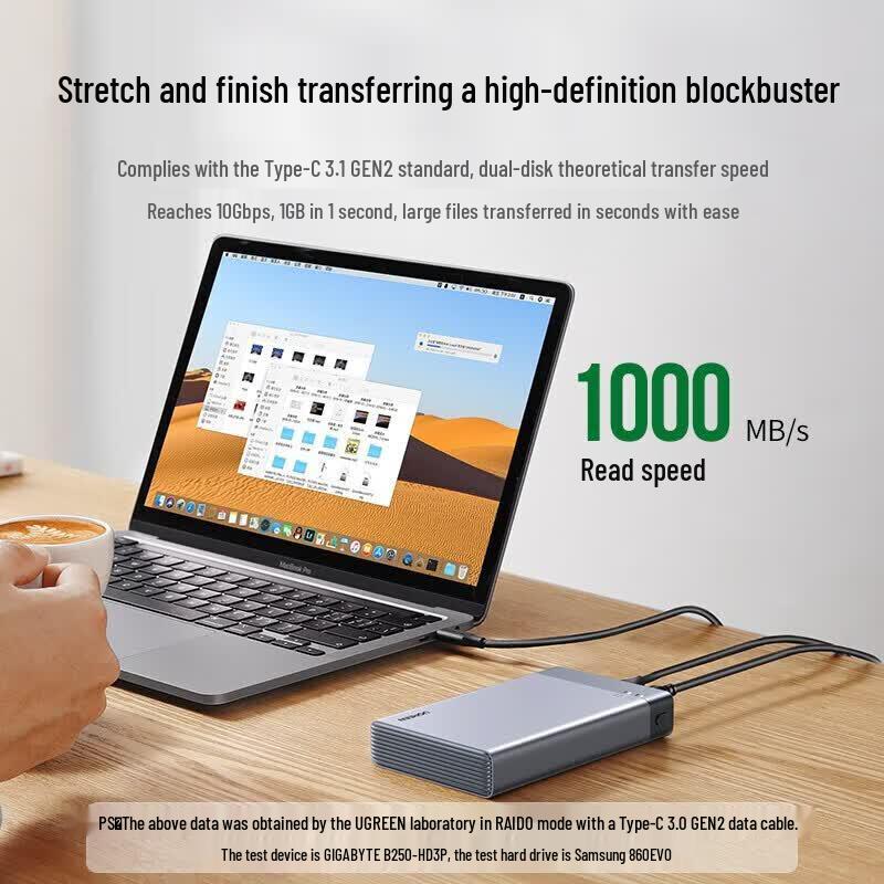 UGREEN Dual-Bay 2.5" Mobile Hard Drive RAID Enclosure