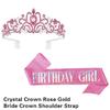 Bride To Be Set Bridal Sash Headband Rhinestones Studded Crown Photo Props