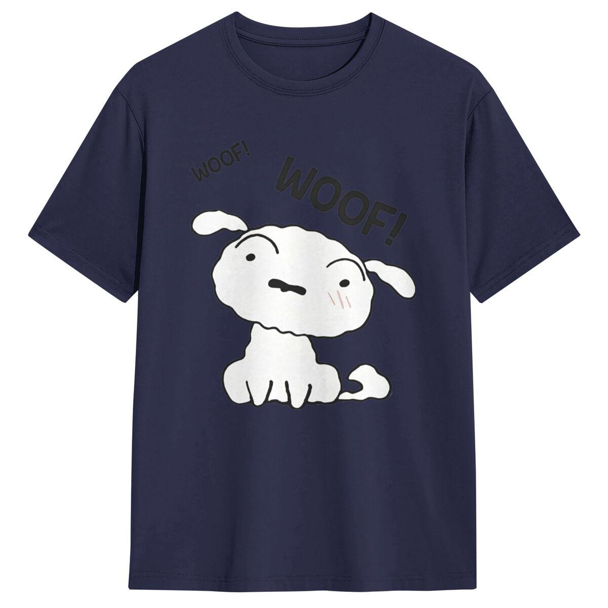 

Shiro Lucky Happy Dog Crayon Shin Chan T-Shirt Men Aesthetic Cotton T-Shirts Summer Crewneck Tee Shirt Plus Size Tops 4XL