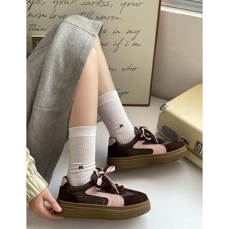 Damenschuhe neue Frühling und Herbst Nische Shell Head weiße Schuhe Plateau vielseitige Sport-Board-Schuhe lässig