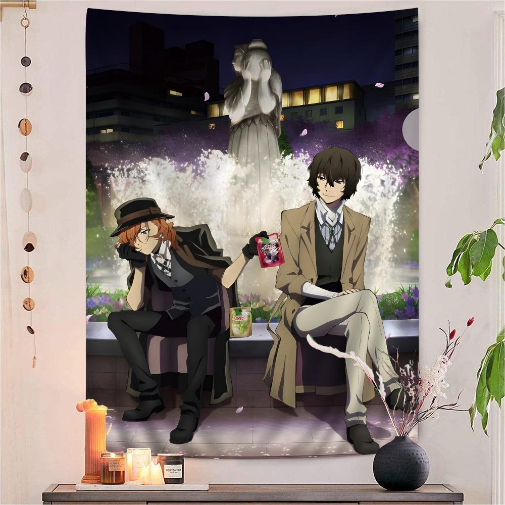 Movie DIY Wall Tapestry Japanese Anime Bungo Stray Dogs Hanging Tarot Hippie Wall Rugs Dorm INS Home Decor