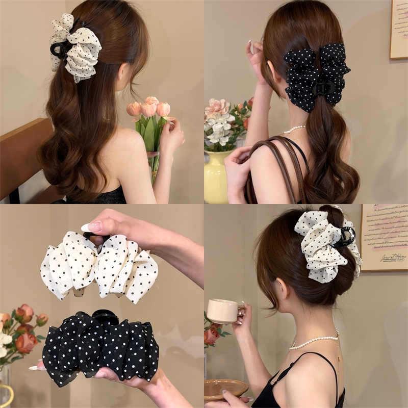 Elegante koreanische Punkt-Schleifen-Klammer für Damen - Hochwertiges Haaraccessoire für Dutt-Frisuren