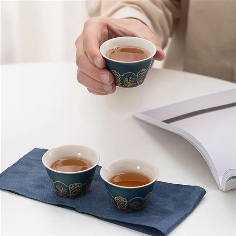A25F- Travel Tea Set 1Set-Portable Teapot Tea Canister Tea Cup Outdoor Quick Cup Leather Carry Bag