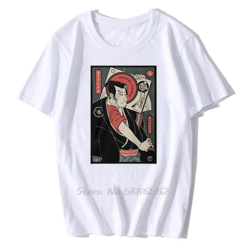 Fashion Dj Samurai Original Funny Black TShirt Men Cotton Oneck Tshirt Hip Hop Tees Tops Harajuku S