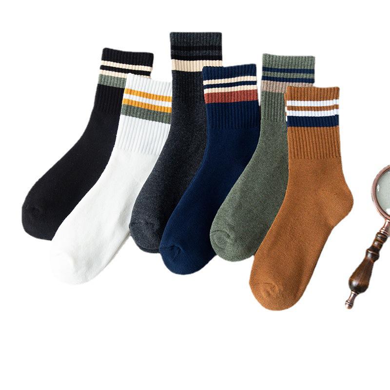 Men's Mid-Calf Towel Socks - Fleece-Lined, Odor-Resistant, Thick Warm Terry Socks for Autumn and Winter.