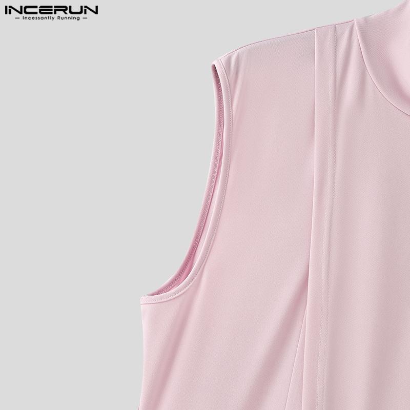 INCERUN Pánský modelový výstřih bez rukávů Dlouhá tílka Neformální trička s tunikou