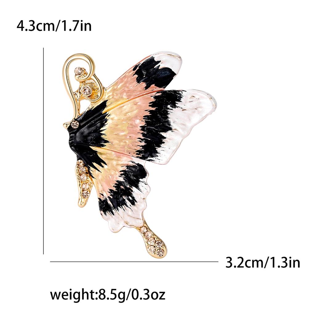 Emalje Sommerfugl Brosjer for Kvinner Unisex Rhinestone Insekt Pins Bankett Fest Ryggsekk Gaver Smykketilbehør