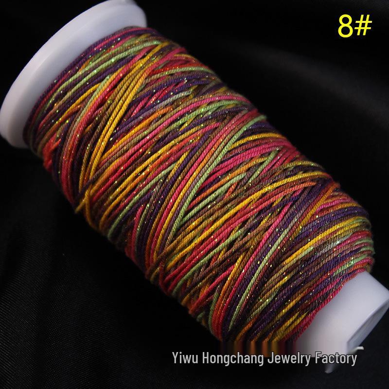 Variegated Hand-Spun Cotton Necklace & Bracelet Rope with Gold Tibetan Starry Sky Gradient