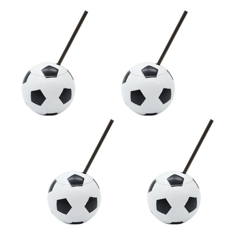 

4PCS High Capacity 450ml Football Decorated Plastic Cups Fun And Practical Kitchen Drinking Cup Set For Every Fan 1